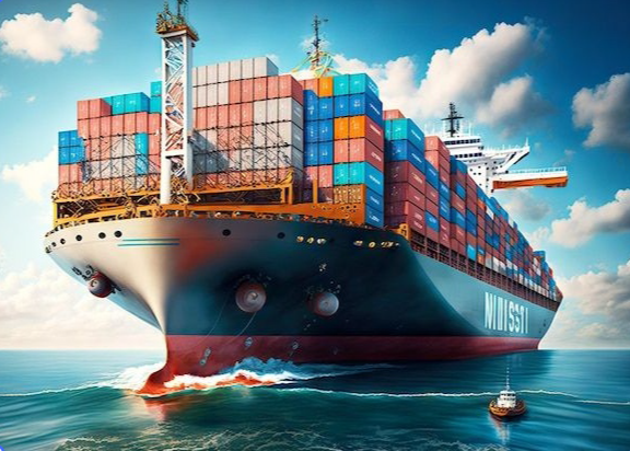 image of a ship transporting goods